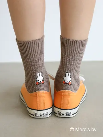 ミッフィーワッフル刺繍ソックス