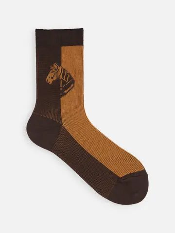 馬柄パネルソックス