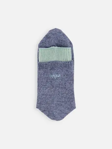 レイヤードスウェット風刺繍ソックス