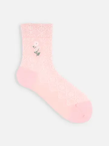 お花刺繍フロートソックス