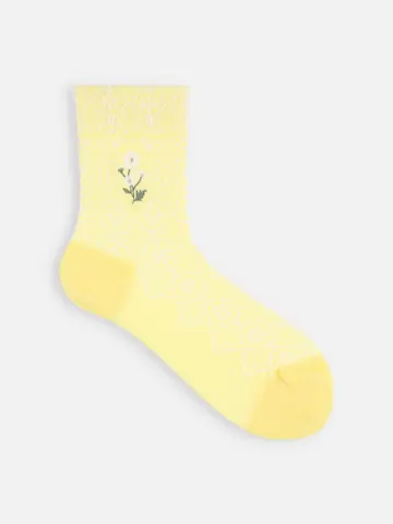 お花刺繍フロートソックス