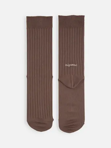 ミディ | エアリーコットンロゴ刺繍ソックス