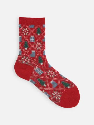 クリスマス限定クリスマスジャガードソックス