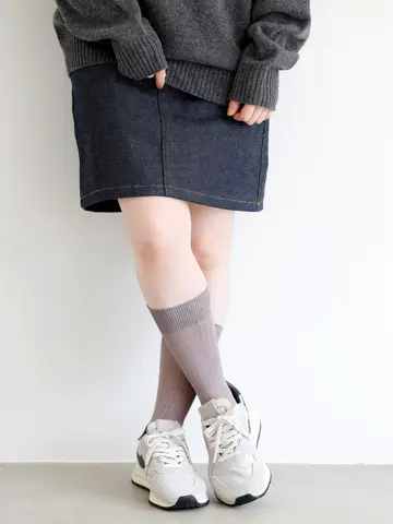 コットンシアーリブルーズソックス