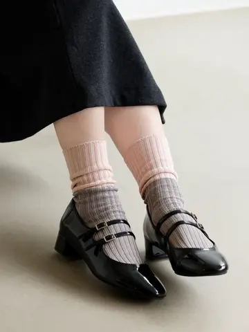バイカラー2×2リブスリーク