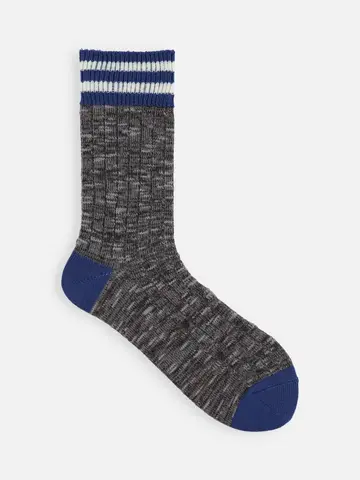 スラブmixラインミディ丈ソックス