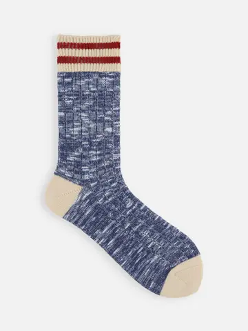 スラブmixラインミディ丈ソックス