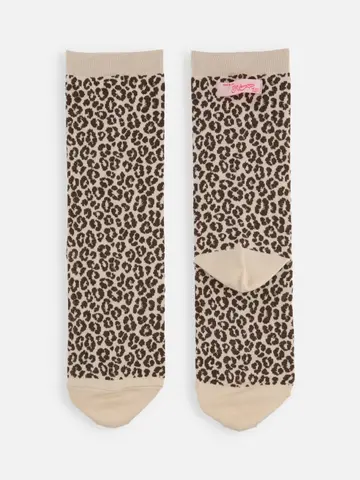 ヴィンテージレオパードミディ丈ソックス