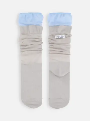 レイヤードバイカラーミディ丈ソックス