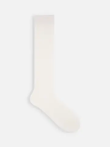 PUREWOOL薄手3×1リブハイソックス