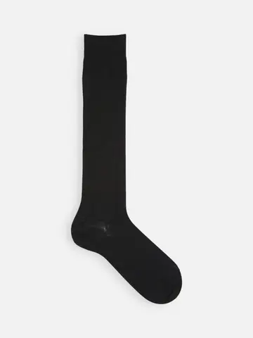 綿薄手無地ハイソックス