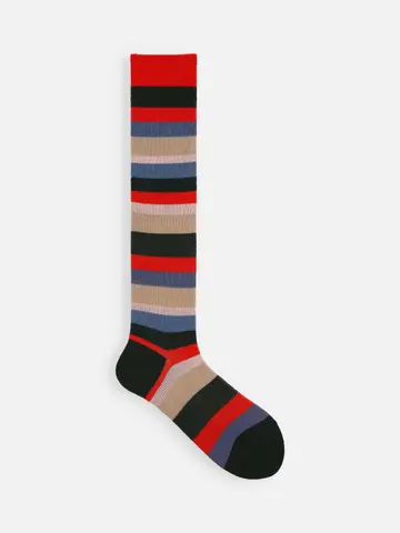 ジャカードマルチボーダーハイソックス