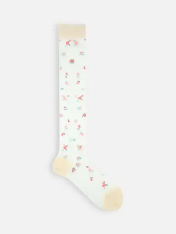 チュールブーケレースハイソックス