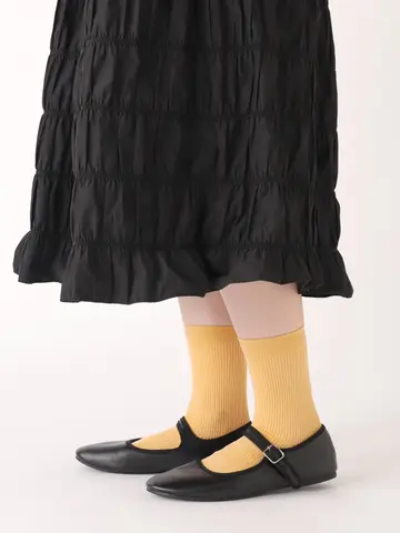 綿混リブ風ソックス