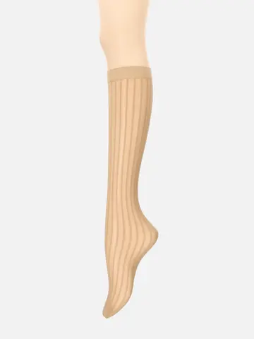 クリアストライプ柄ハイソックス