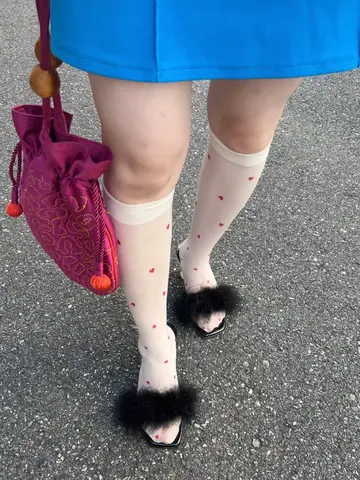 クリアランダムハートハイソックス