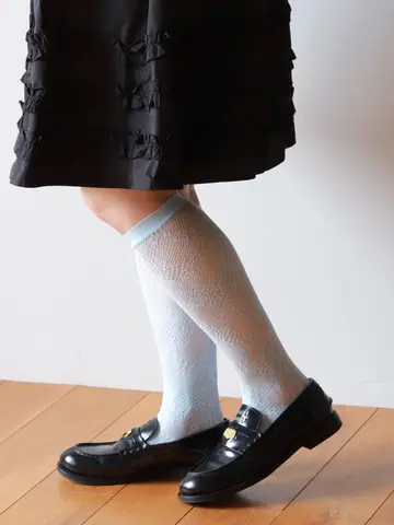 ラッセルレーシーフラワーハイソックス
