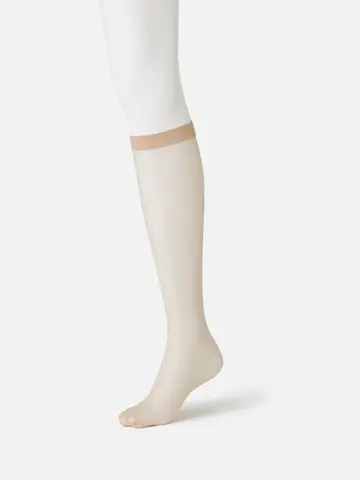 【ゴムくちソフト】伝線しにくい 美しい素肌感ハイソックス丈ストッキング