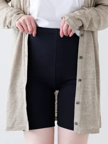 縫製薄手レギンスゆったり3分丈