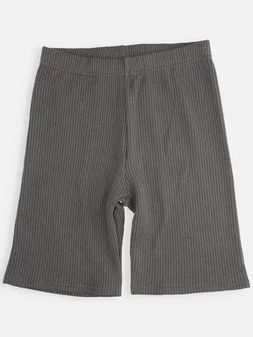 縫製リブニットレギンス4分丈