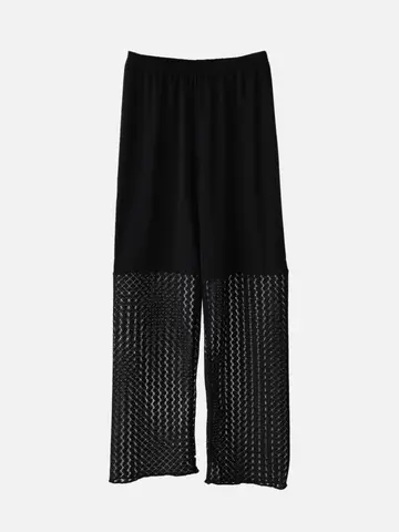 透かし編みリーフレースレギンス12分丈