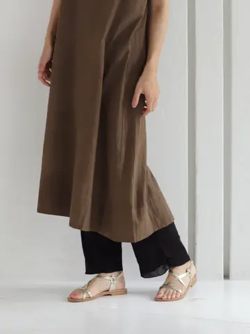 縫製コットンチュールレギンス11分丈