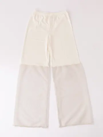 縫製ラッセルレースレギンス11分丈