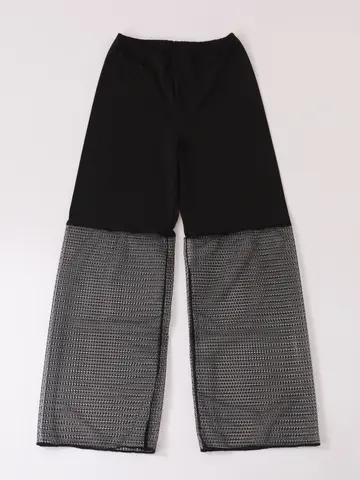 縫製ラッセルレースレギンス11分丈