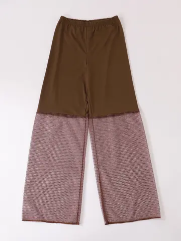 縫製ラッセルレースレギンス11分丈