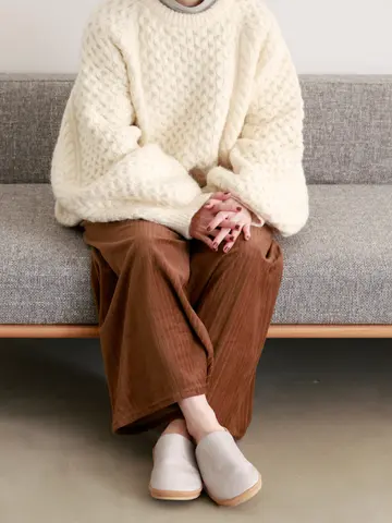 縫製コットンベロアレギンス