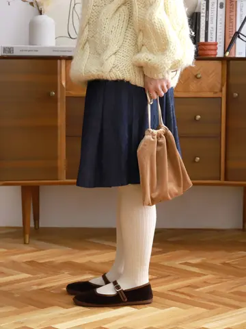 綿混ケーブル タイツ