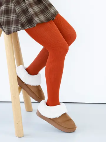 綿混250デニール 3×1リブタイツ