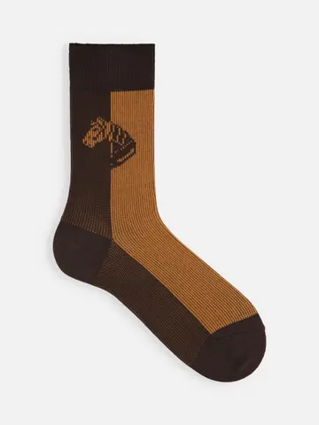 【メンズ】馬柄パネルソックス (25.0～27.0cm)