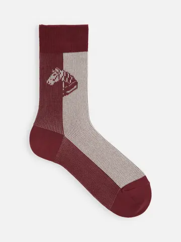 【メンズ】馬柄パネルソックス (25.0～27.0cm)