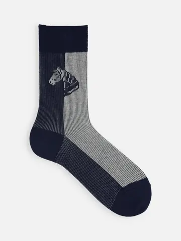 【メンズ】馬柄パネルソックス (25.0～27.0cm)