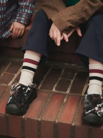 キッズ 表糸コットン100％で毛玉が出来にくい：ラインソックス19～21cm