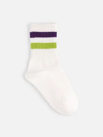 キッズ 表糸コットン100％で毛玉が出来にくい：ラインソックス19～21cm