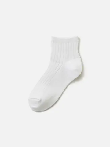 キッズ 表糸コットン100％で毛玉が出来にくい:ショートソックス19～21cm【カスタム刺繍対応】