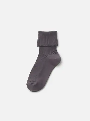 【キッズ 】綿折り返しピコフリルソックス19～21cm