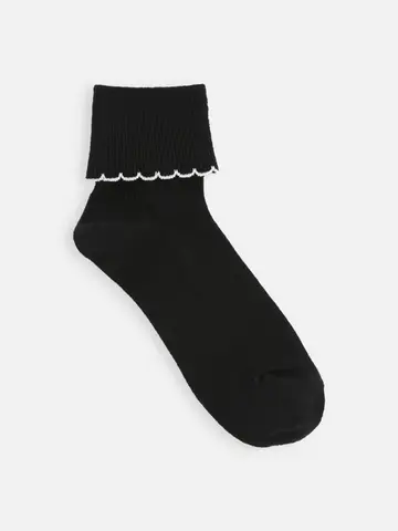 キッズ 折り返し配色フリルソックス16～18cm