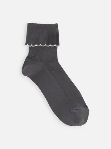 キッズ 折り返し配色フリルソックス16～18cm