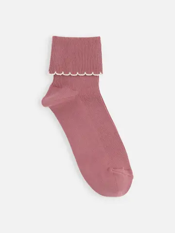 キッズ 折り返し配色フリルソックス16～18cm