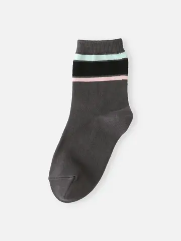 キッズ コットン配色ラインソックス19～21cm