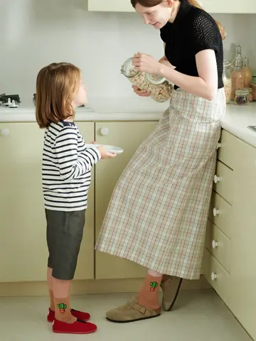 ジュニアサイズ 表糸綿100で毛玉が出来にくい:色々柄ピクセルアートソックス 22～24cm