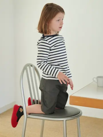 キッズ わんにゃん刺繍ショートソックス / 16-18cm