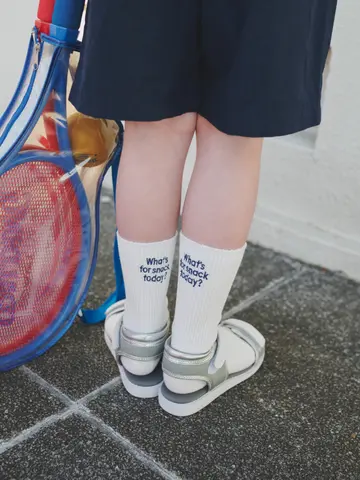 キッズ 今日のおやつは何？刺繍ソックス19～21cm