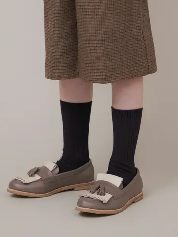 キッズ表糸コットン100％毛玉が出来にくい：リブハイクルーソックス16～18cm【カスタム刺繍対応】