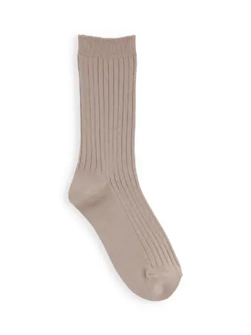 【キッズ】表糸綿100%で毛玉が出来にくいリブハイクルー丈ソックス / 19-21cm