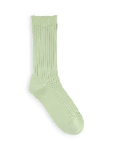 【キッズ】表糸綿100%で毛玉が出来にくいリブハイクルー丈ソックス / 19-21cm