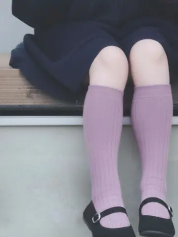 キッズ表糸コットン100％毛玉が出来にくい:リブハイソックス滑り止め付13～15cmカスタム刺繍対応